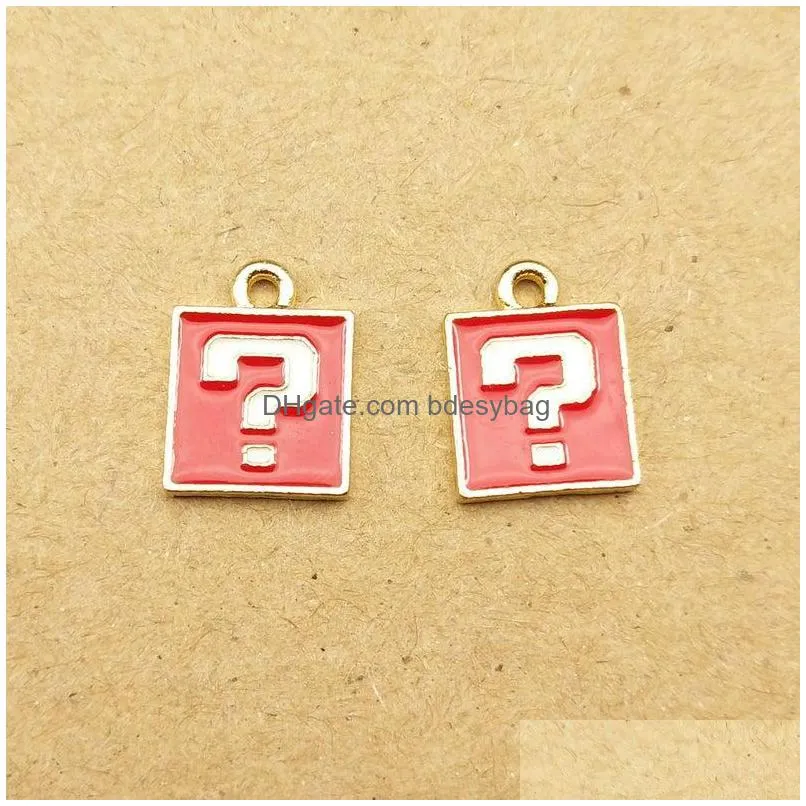 charms 10pcs enamel 10 12mm question mark charm jewelry accessories earring pendant bracelet necklace charmscharms