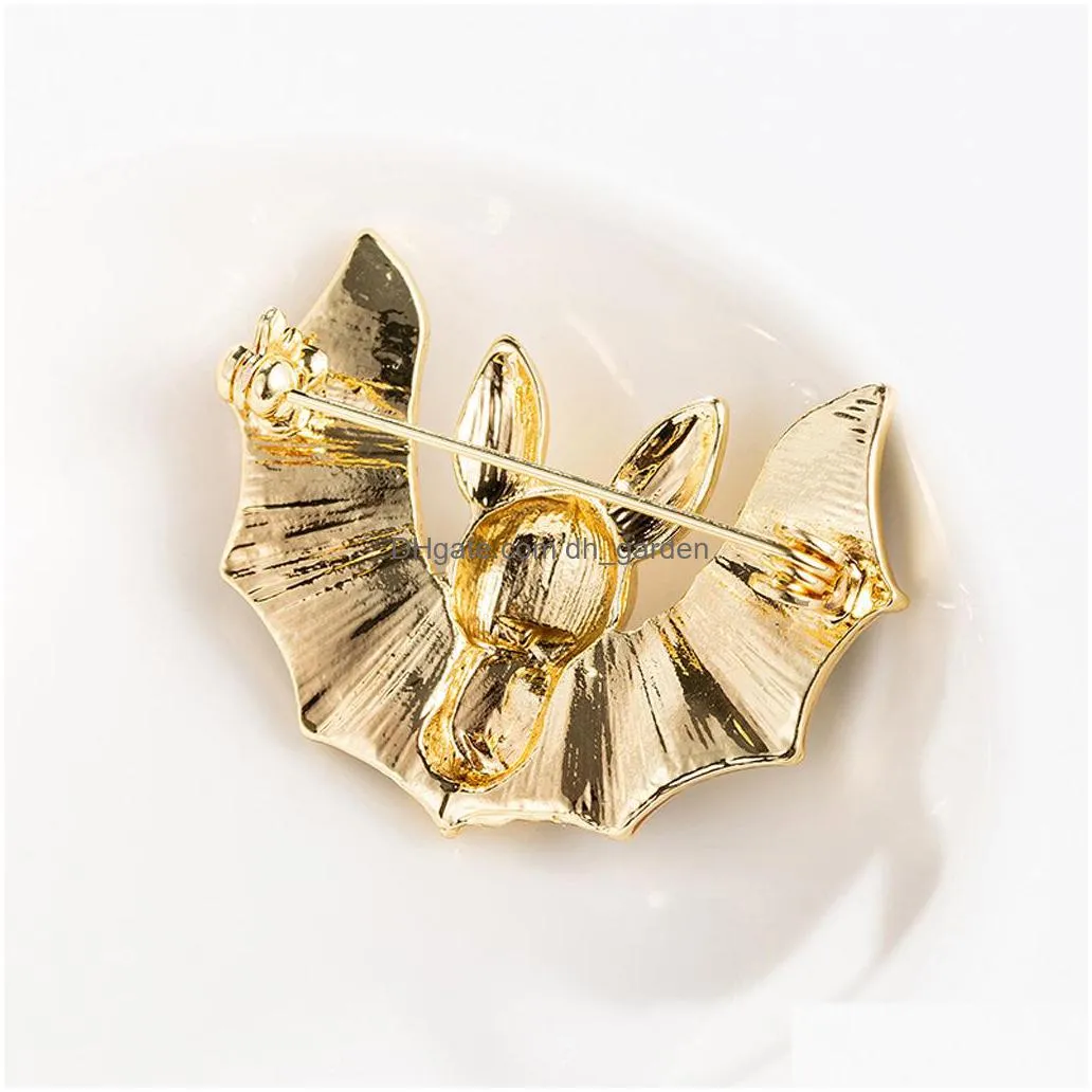 wholesale womens fashion natural insect animal lovely alloy rhinestone bat brooch pins women/man party wear shipping