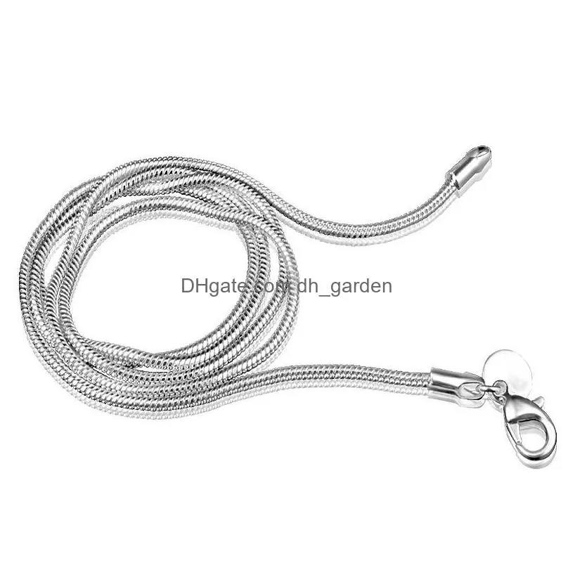 2mm sterling silver smooth snake chains women necklaces jewelry chain 16 18 20 22 24 inches for jewelry diy wholesale