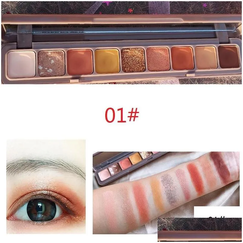 9 color eye shadow palette glitter keyboard fingertip eyeshadow shimmer foggy waterproof eye shadow women makeup