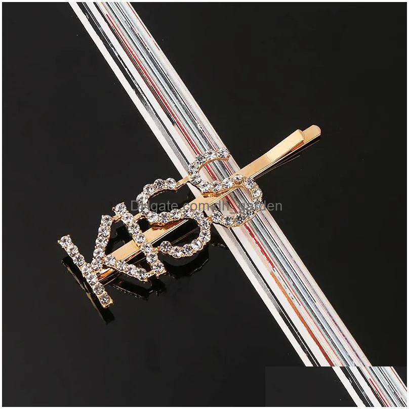 crystal rhinestone letter hair clips new 40 different letters girl hairpins diamond words barrettes fashion bangs clip women hair