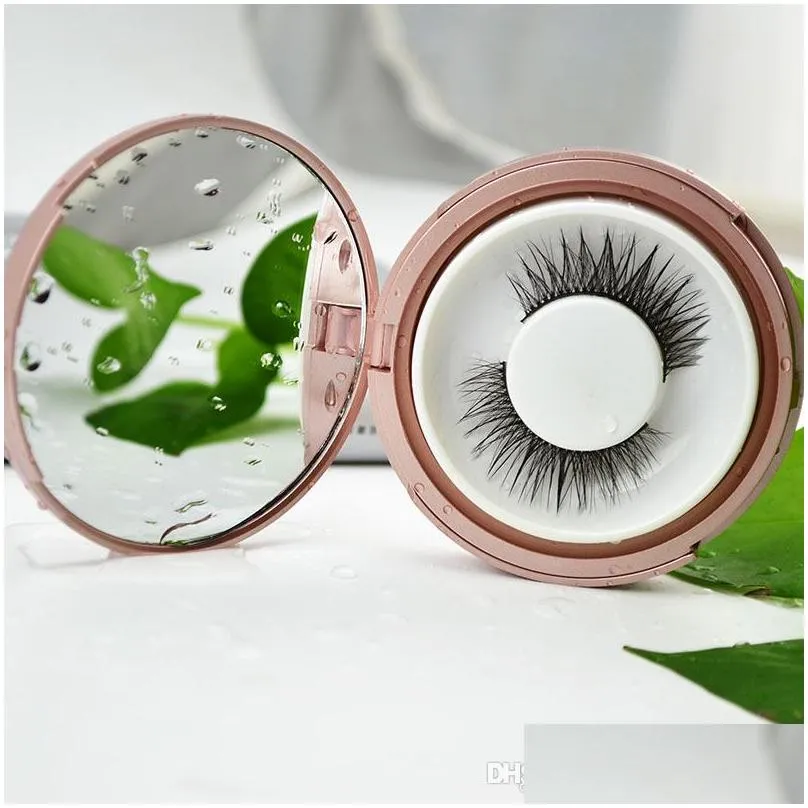 rose gold pink color empty case storage mirror box eye lashes non magnet eyelash box