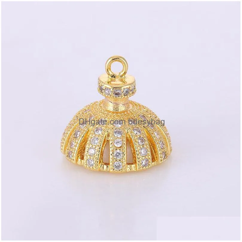 charms fashion jewelry shining zircon crown floating for making diy micro pave connectors bijoux berloques