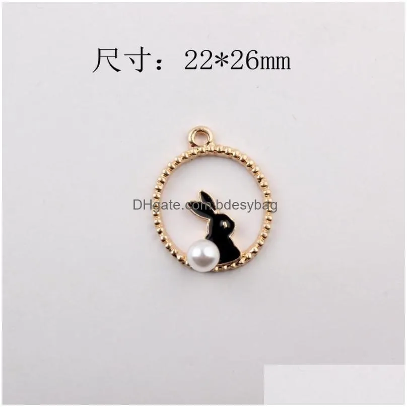 charms mini order 10pcs 22 26mm kawaii animal pendant gold tone hollow out round metal diy jewelry finding