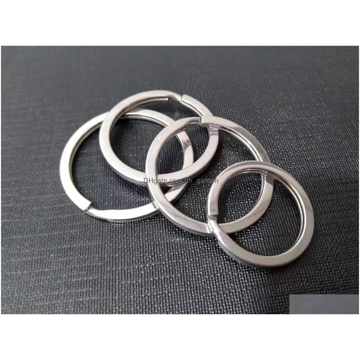 wholesale metal key ring creative stainless steel key ring round/flat ring 20mm/25mm/28mm/30mm/32mm for diy accessories