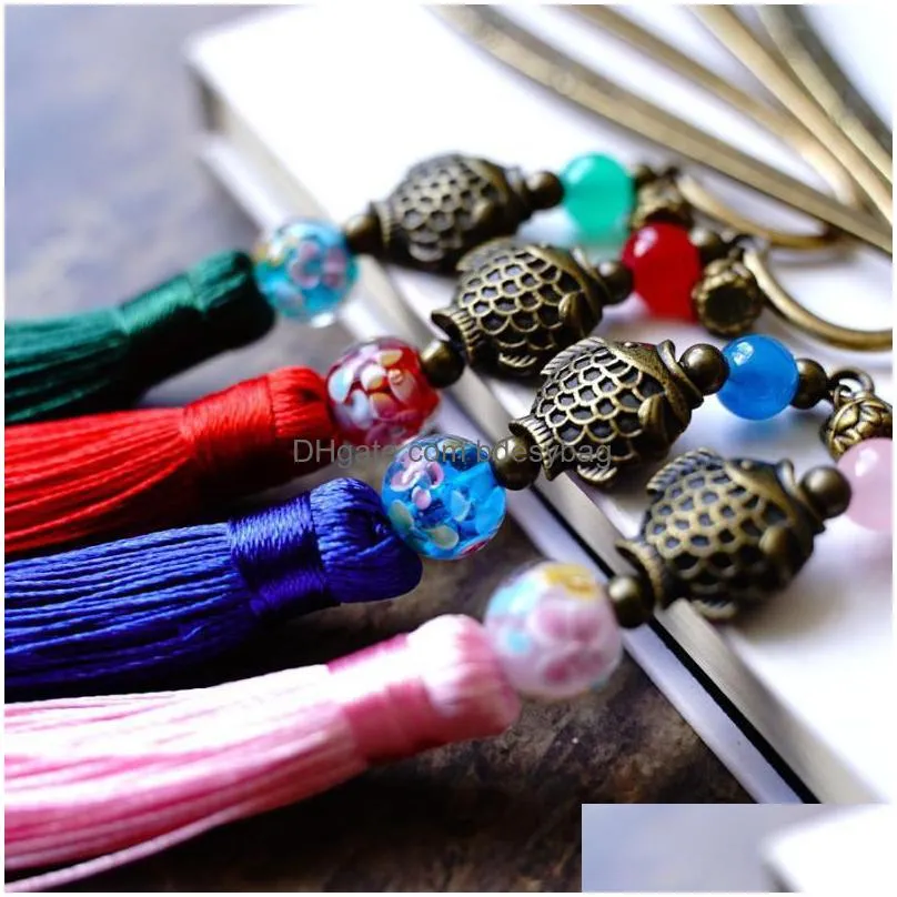 charms students tassel bookmarks metal creative manual stationery small gifts my teachers and classmates xn223