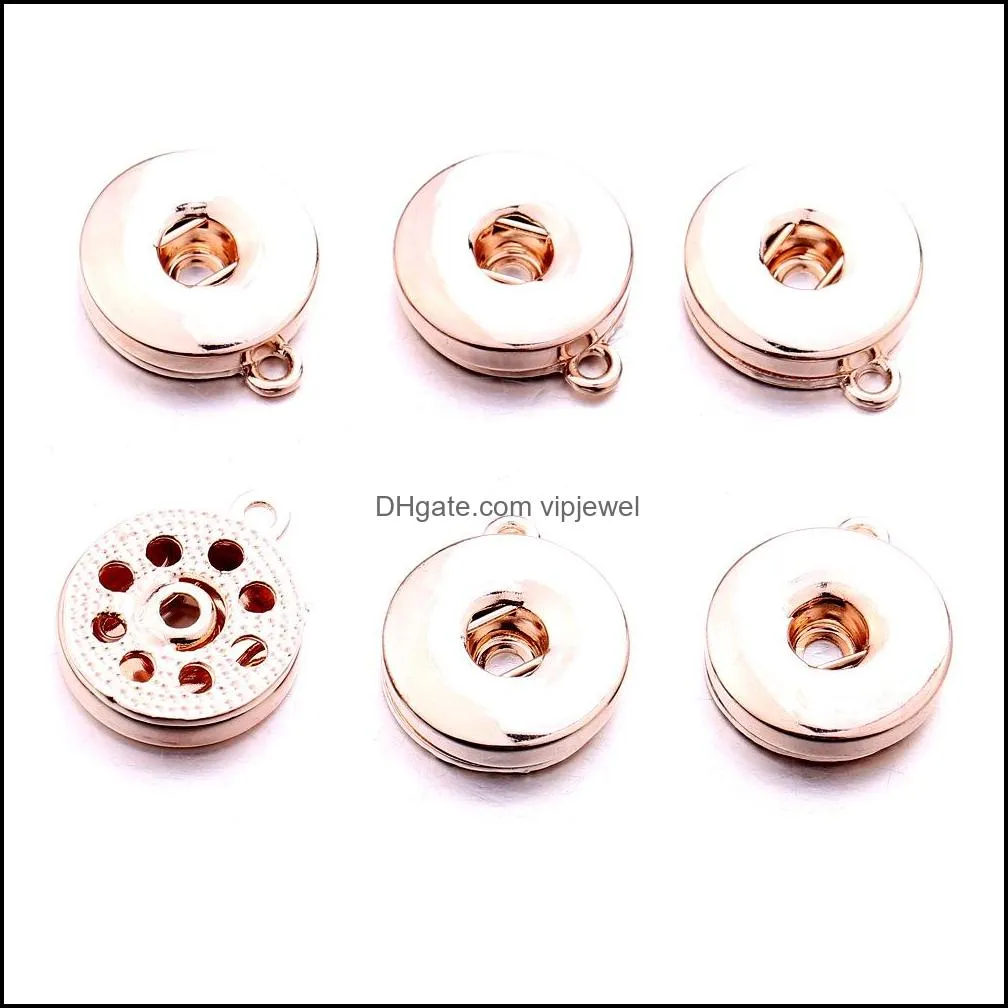 silver gold alloy 18mm ginger snap button base charms for snaps bracelet earrings necklace diy jewelry accessory