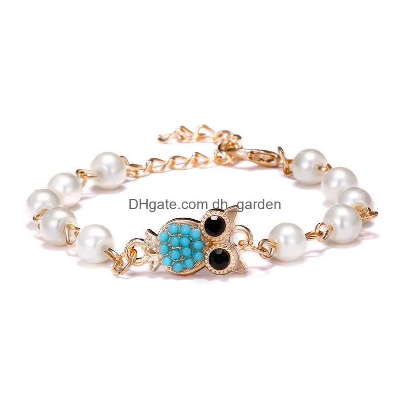 europe 8 word round hollow diamond abs pearl bracelet strand multi style adjustable beaded bracelets strands wholesale