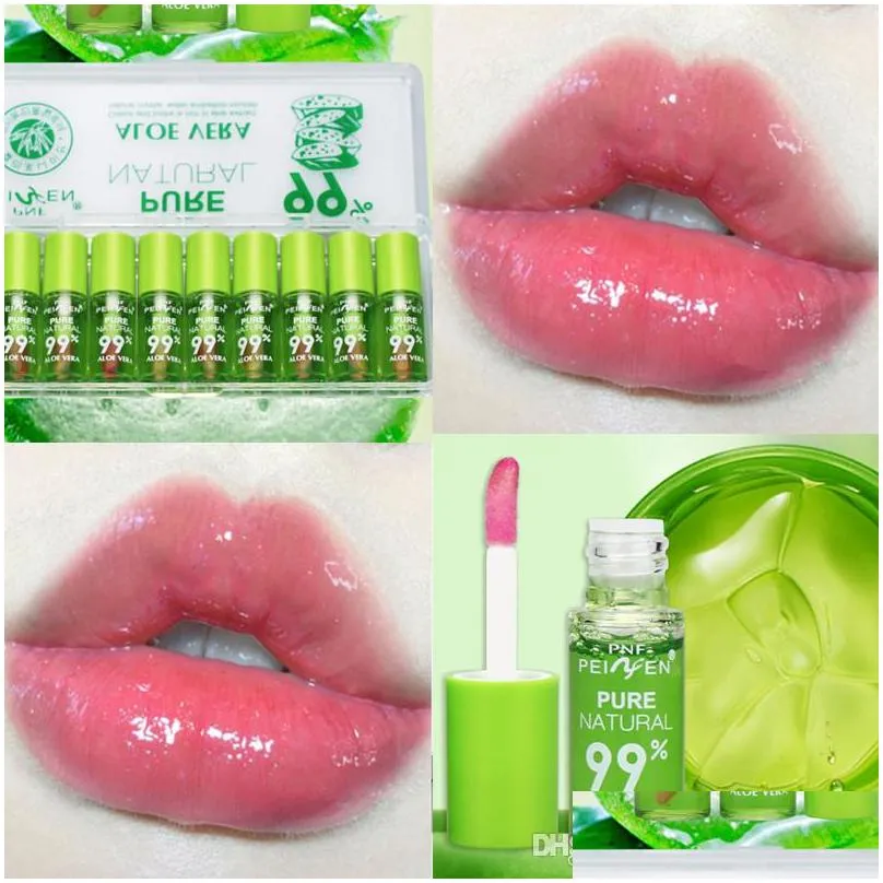 nutritious protect lips liquid lipgloss women aloe vera plant transparent natural lip gloss moisturizer glossy makeup make up