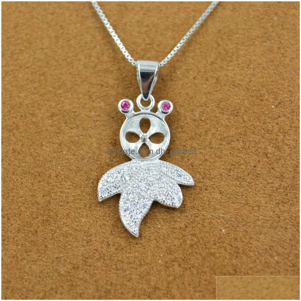 s925 pure silver  pearl pendant mount with micro zircon inlaid new fashion clavicle necklace manufacturers wholesale dz050