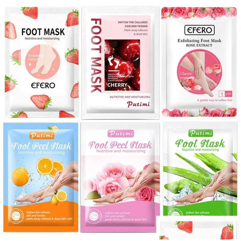 efero exfoliating foot mask exfoliation feet treatment mask skin care dead skins removal socks for pedicure sock peeling masks