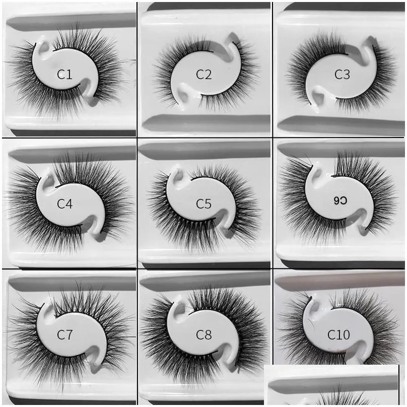 2 pairs soft cotton stem false eyelashes 3d multi layer natural thick eye lashes with pink box