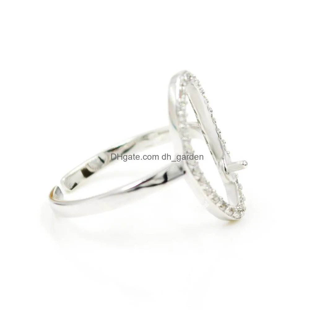 unique design sterling silver ellipse rings settings mounting for oyster pearls live diy gift ps4mjz015