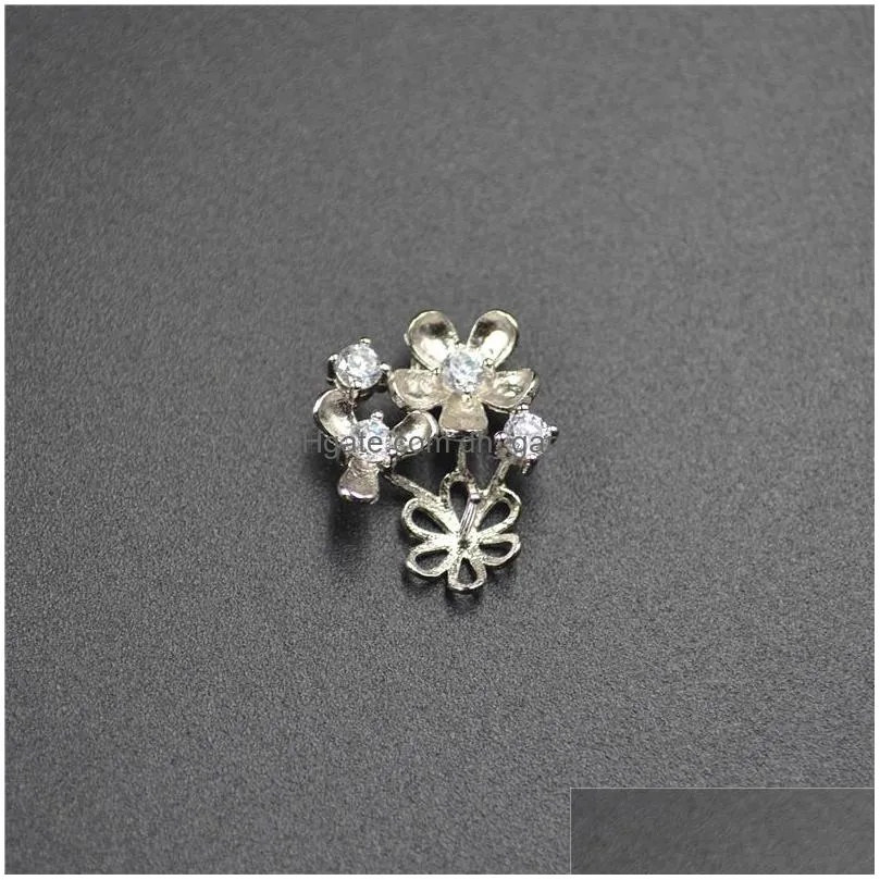 s925 sterling silver pearl pendant accessories item pendant mount accessories diy christmas pendant  diamond
