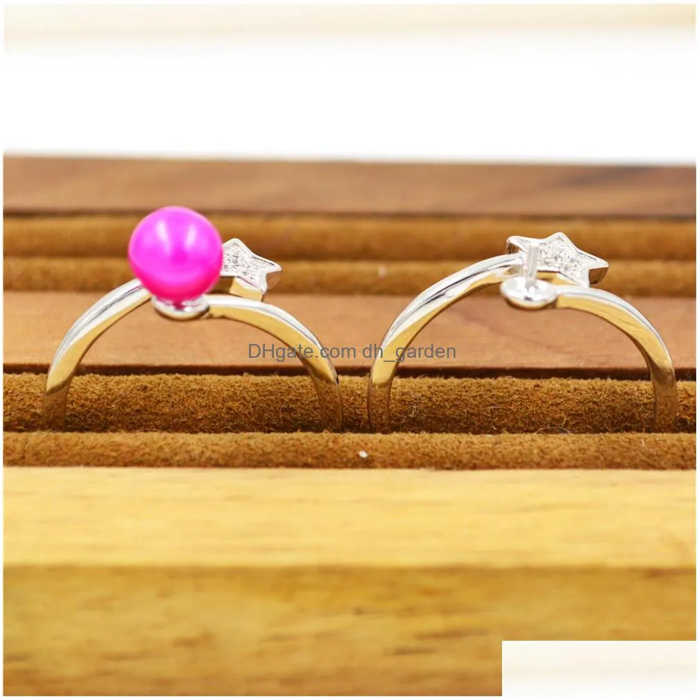 fashion sterling silver pearl ring mounting women s925 adjustable diy ring mounts for oyster pearls party ps4mjz008