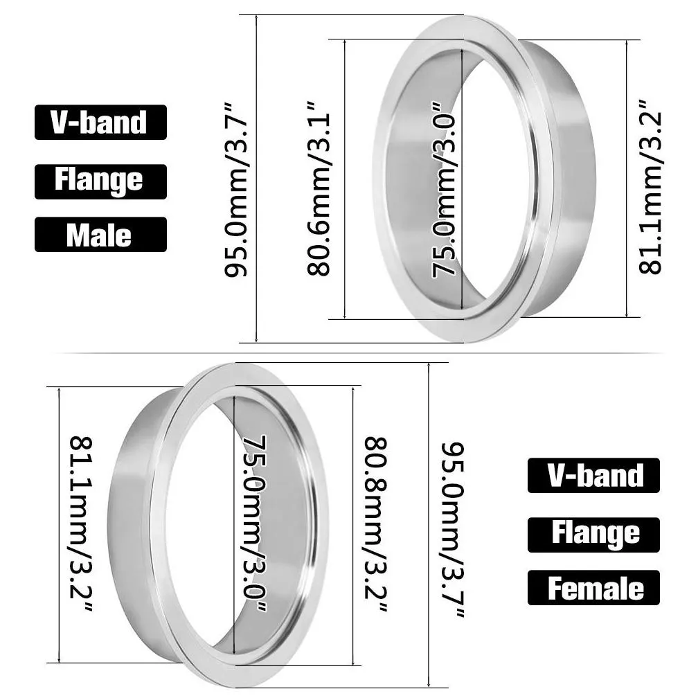 pqy 3 sus 304 steel stainless exhaust v band clamp flange kit quick release clamp male female flange or normal type