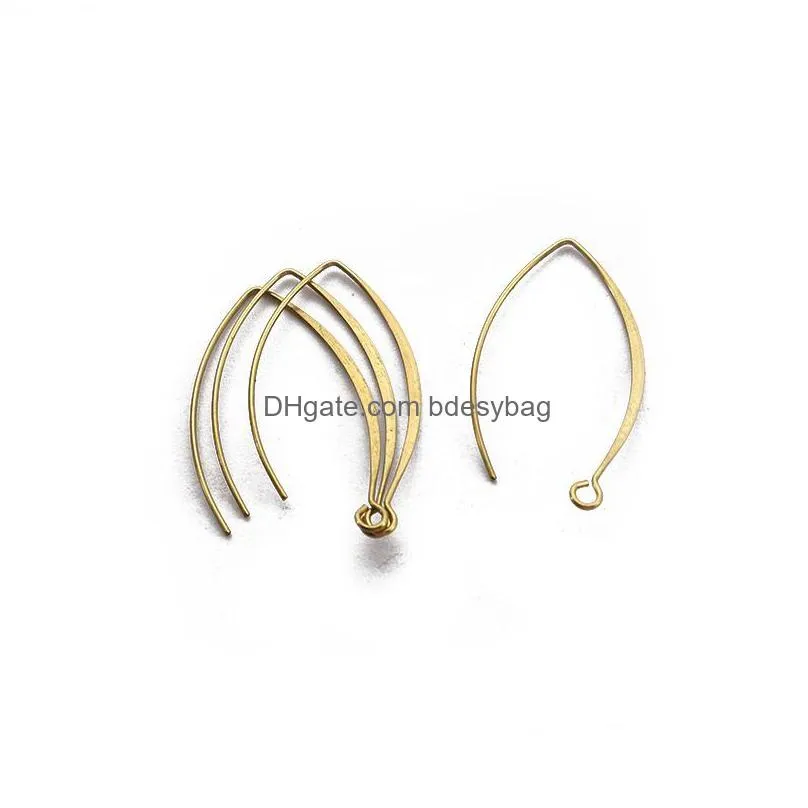 charms 1pack raw brass earring french hooks findings ear hook wire loop hoops for jewelry making earrings accessories