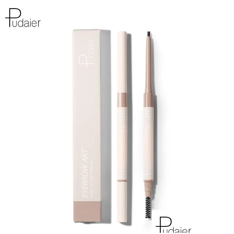 pudaier 10 colors eyebrow pencil waterproof sweat proof eyebrow pencil makeup brush smooth styling eyebrow enhancers