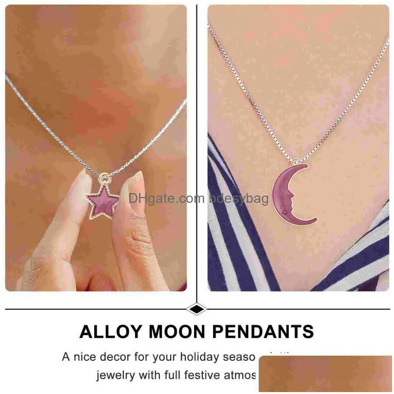 charms 24pcs alloy pendants moon star diy jewelry making ornaments