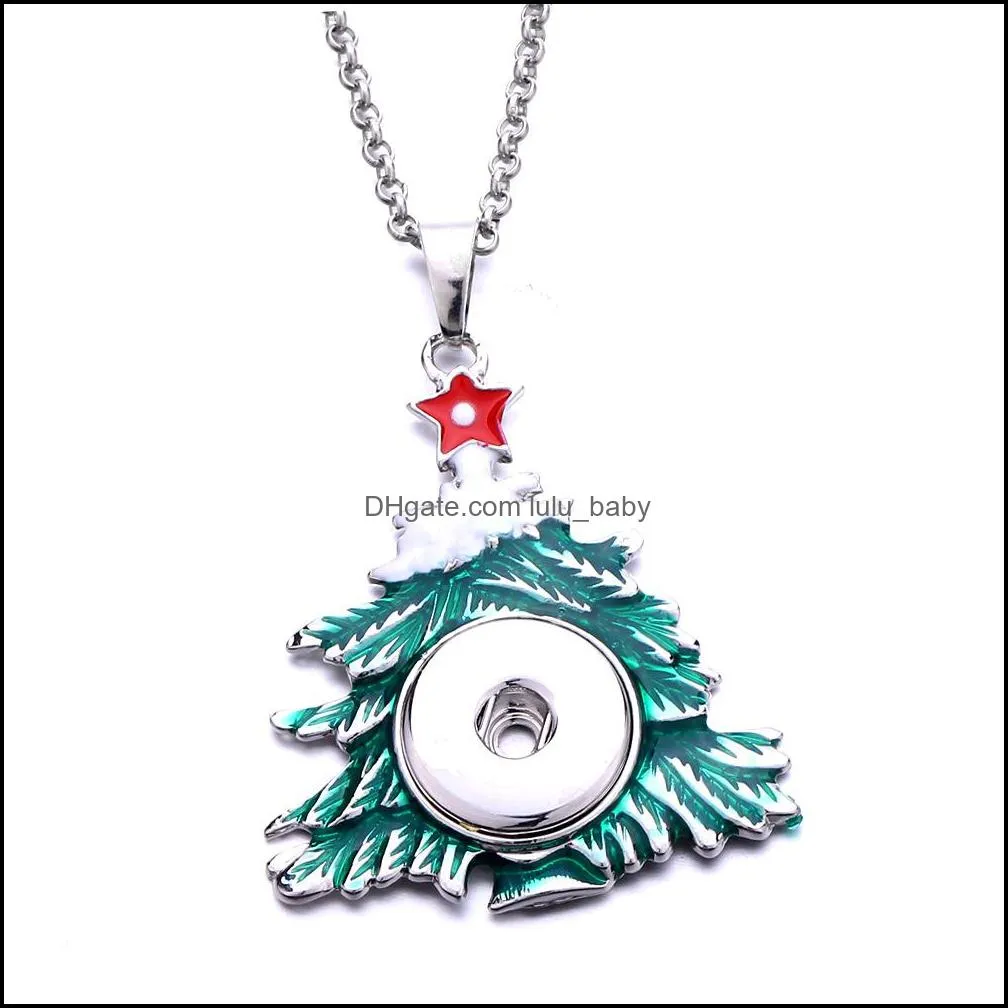 christmas tree shape snap button pendant necklace fit 18mm snaps buttons jewelry snaps necklaces for women mom gift lulubaby