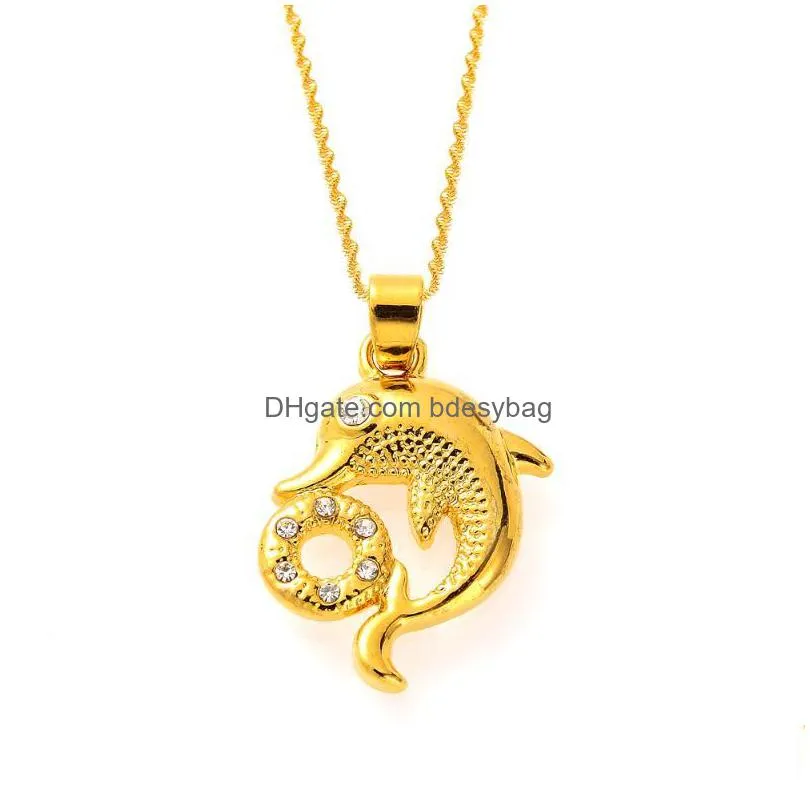 charms romantic 3styles dolphins for women gifts cute love  bridal necklace fashion wedding party anniversary jewelry