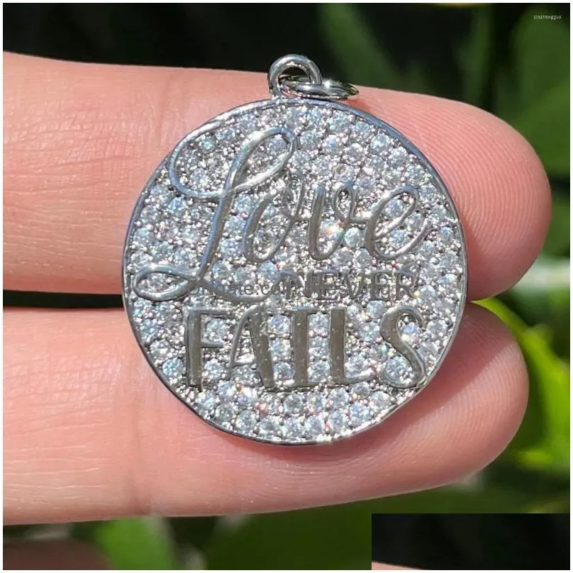 charms 5pcs cubic zirconia pave tags love never fails pendant for jewelry making bracelet necklace handmade accessories
