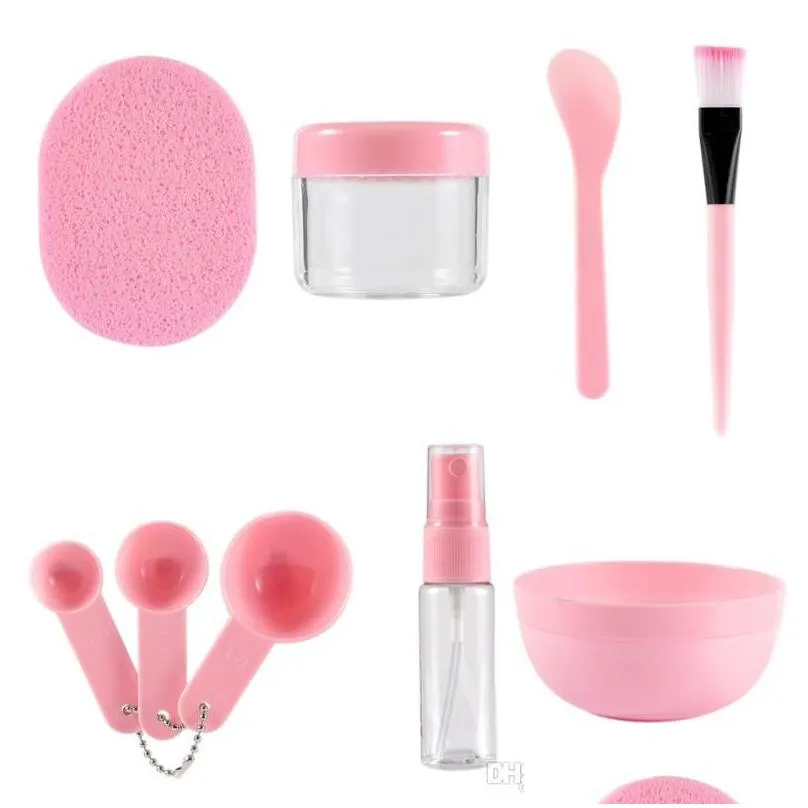 9 in 1 cosmetic beauty makeup set facial mask brush bowl refillable bottles face clean sponge makeup tool kit