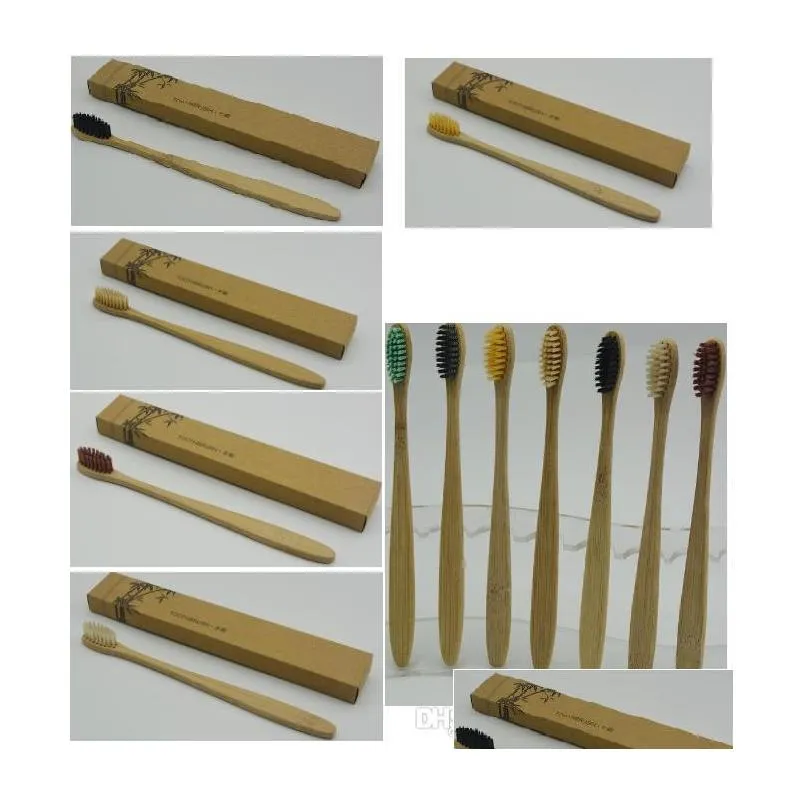 bamboo toothbrush natural environmental protection teeth health bamboo handle soft travel toothbrushes hotel use