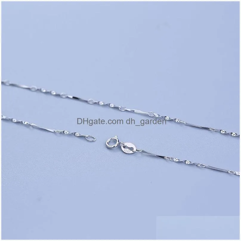 sterling silver jewelry fashion versatile necklace femininity twist piece chain sweater chain 40 45cm silver chain wholesale