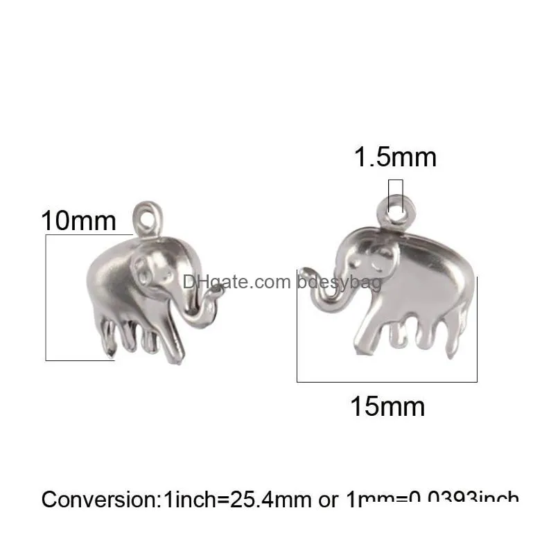 charms 5pcs stainless steel elephant  seahorse pendant necklace findings earring accessories for diy jewelry makingcharms