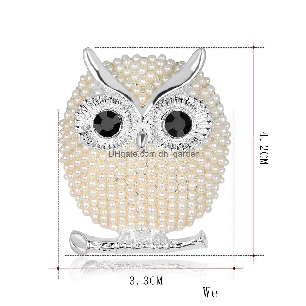 wholesale womens fashion natural insect animal lovely alloy rhinestone golden owl brooch pins women/man party wear shipping