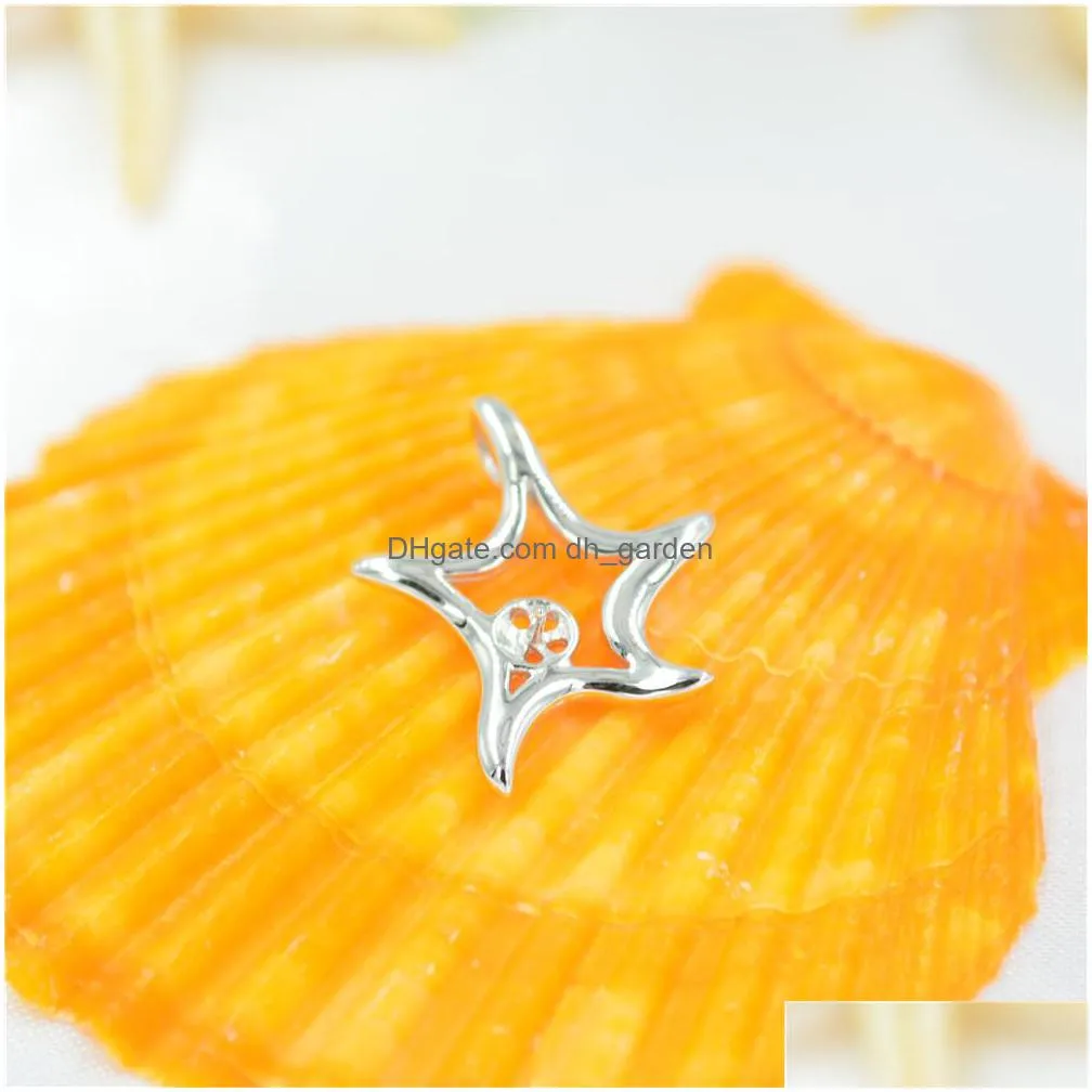 korean version of the new fashionable pearl necklace s925 pure silver cute starfish pendant mount silver jewelry factory direct sales