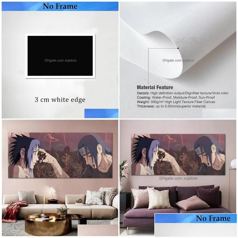 Novelty Items No Frame Poster  Sasuke Vs Itachi Hd Canvas Art Wall Picture Home Decor Sofa Background Birthday Gifts Lj201128