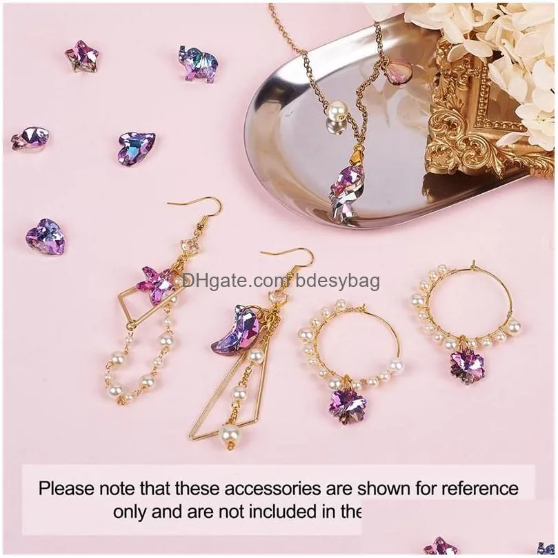 charms 36pcs/box diy pendant glass rhinestone pendants crystal faceted imitation austrian snap on bails for jewelry making craft