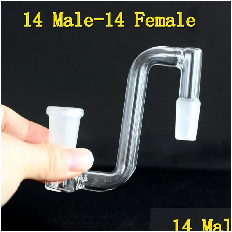 wholesale glass dropdown drop down bong hookahs adapter water pipe 14mm 18mm male female for quartz banger