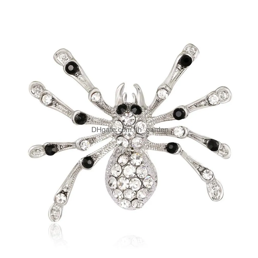 wholesale womens crystal big spider pin brooch pendant halloween costume jewelry accessories women animal brooch shipping