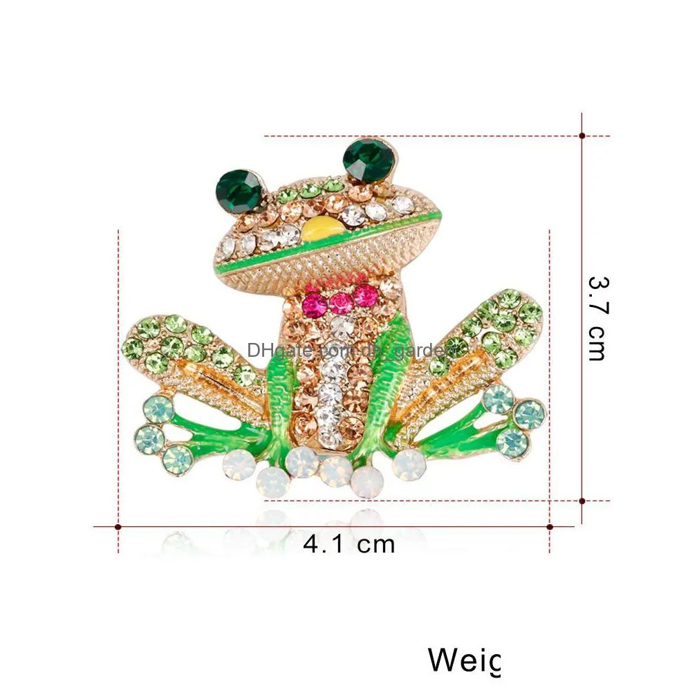 fashion womens fashion natural insect animal lovely alloy rhinestone frog brooch pins women/man event wear gift shipping
