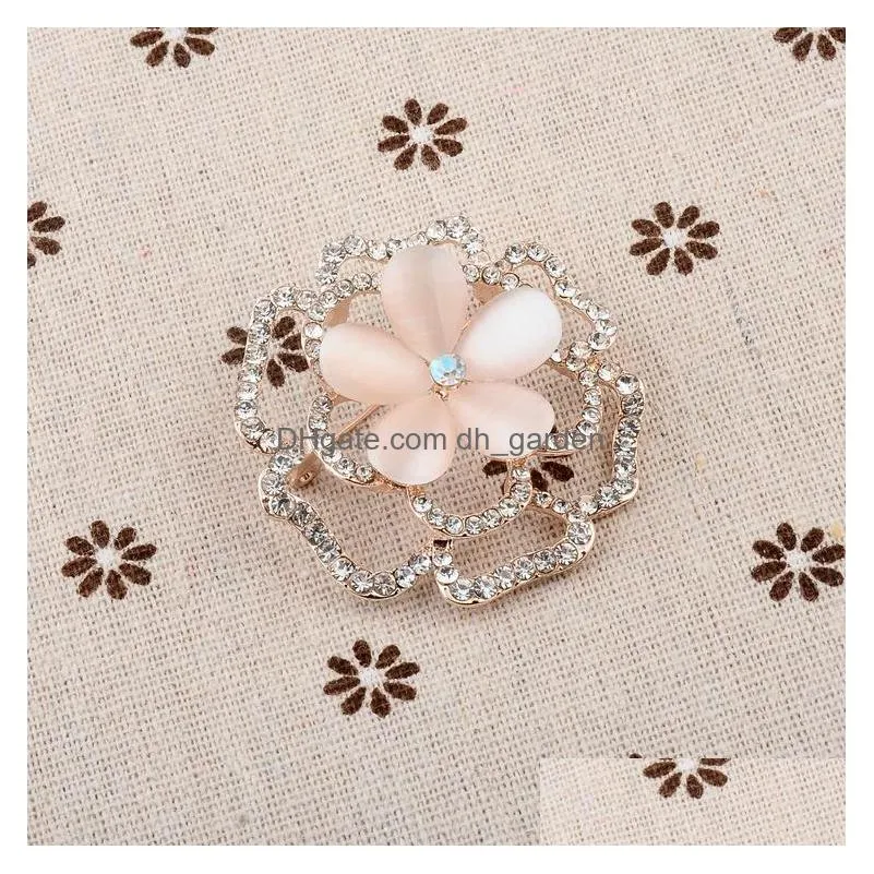cr jewelry new european version of opal brooch popular lily pin female fashion creative clothing accessories manufacturers wholesale