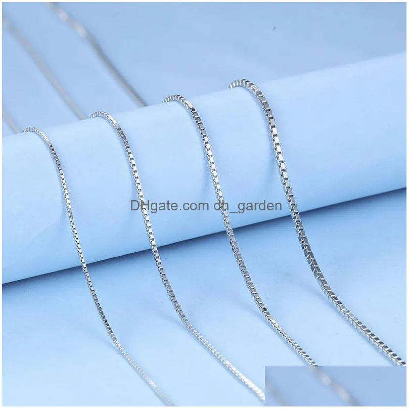 cr jewelry 10 pcs/lot 100 genuine s925 sterling silver 0 8 mm box chains necklace 16