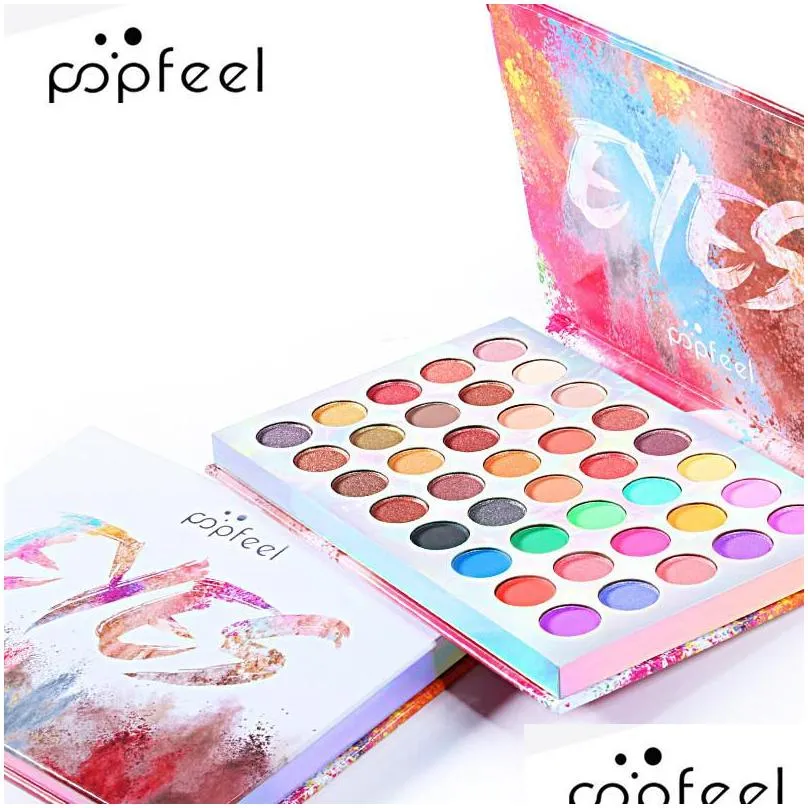 popfeel professional glitter eyeshadow palette 40 colors long lasting matte eye shadow makeup palette women beauty cosmetic gift