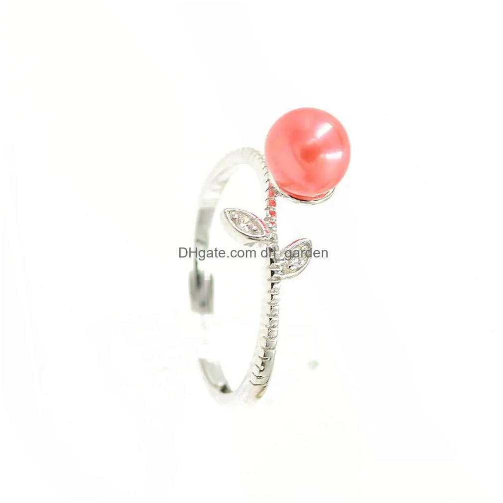  s925 silver pearl ring accessories pearl ring mount accessories diy mouth adjustable leopard for jewelry women diy ps4mjz050