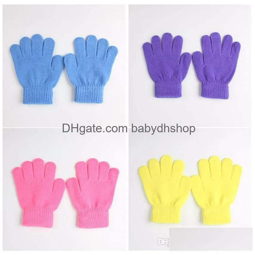 fashion children kids magic glove mitten girl boy kid stretchy knitted winter warm gloves pick color