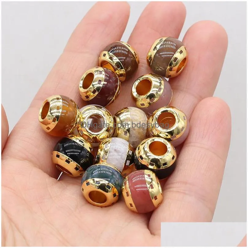 charms fine natural stone pendant round big hole beads phnom penh for jewelry diy necklace bracelet earring accessories making
