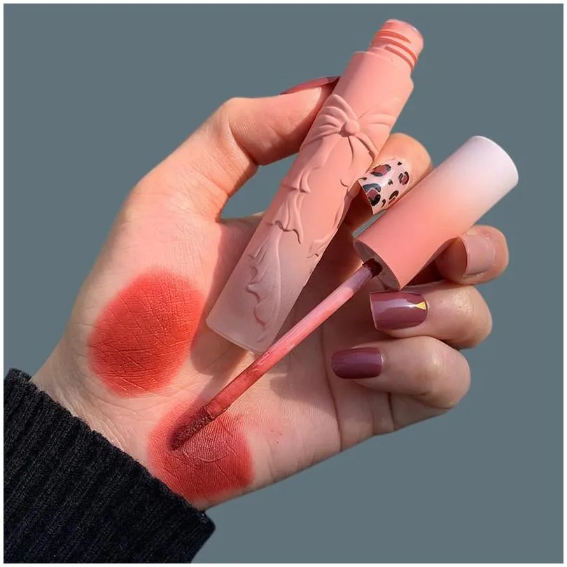 cvz bow lip glaze milk tea color lip gloss mist velvet matte lip mud natural liquid lipstick