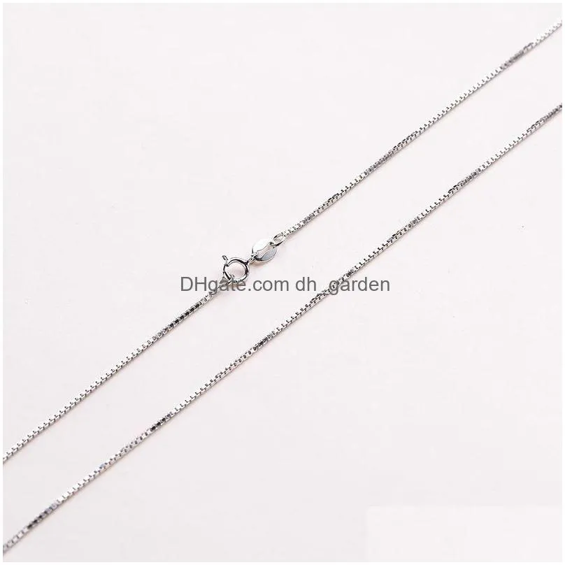 cr jewelry 10 pcs/lot 100 genuine s925 sterling silver 0 8 mm box chains necklace 16