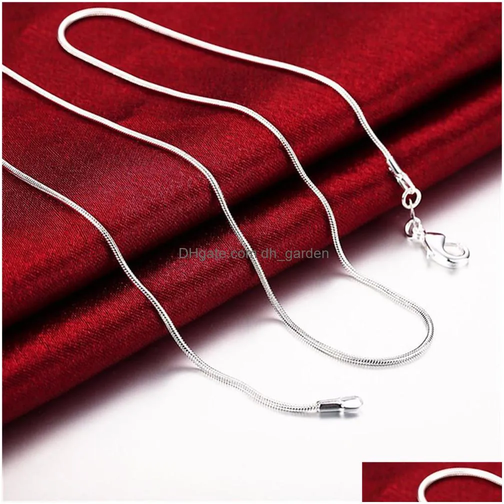 1mm 925 sterling silver smooth snake chains women necklaces jewelry chain 16 18 20 22 24 26 28 30 32 inches