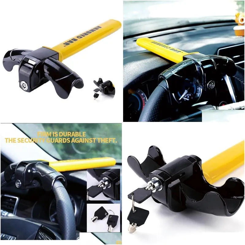 care products universal car steering wheel lock heavy duty antitheft car/van security rotary enhance automobile