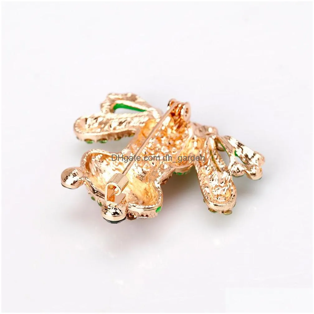 fashion womens fashion natural insect animal lovely alloy rhinestone frog brooch pins women/man event wear gift shipping