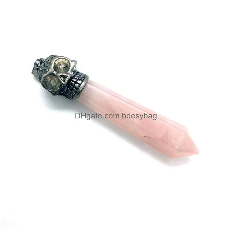 charms natural stone agate lapis lazuli necklace pendant polygon rose quartz opal for jewelry diy making earrings accessories