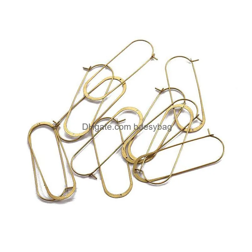 charms 1pack raw brass earring french hooks findings ear hook wire loop hoops for jewelry making earrings accessories